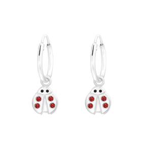 Marienk�fer Kinder Creolen Ohrringe 925 Silber