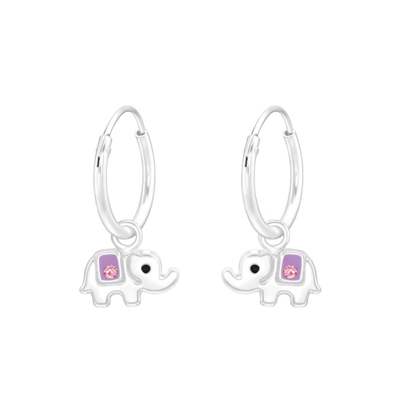 Elefant Kinder Creolen Ohrringe 925 Silber