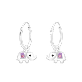 Elefant Kinder Creolen Ohrringe 925 Silber