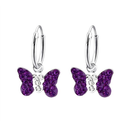 Schmetterling Kinder Creolen Ohrringe 925 Silber