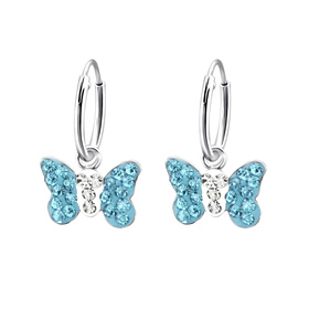 Schmetterling Kinder Creolen Ohrringe 925 Silber