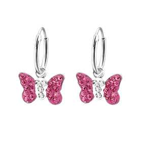 Schmetterling Kinder Creolen Ohrringe 925 Silber