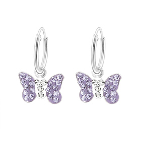 Schmetterling Kinder Creolen Ohrringe 925 Silber