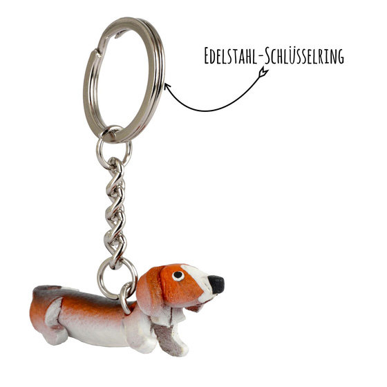 Mini Dackel Schlsselanhnger aus Leder