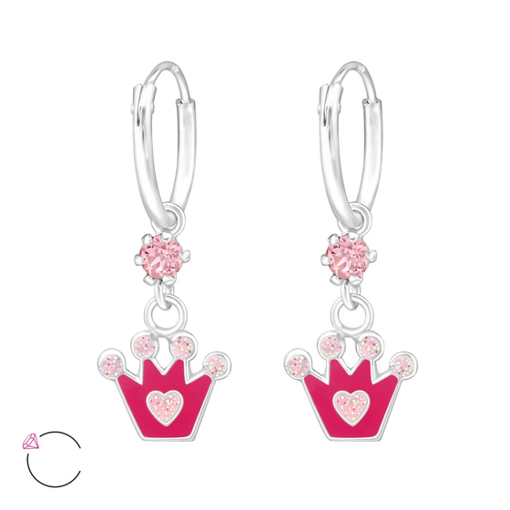 Krone Kinder Creolen Ohrringe 925 Silber