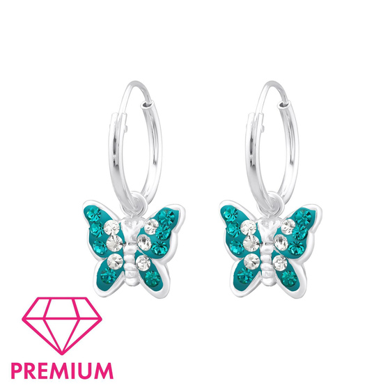 Schmetterling Kinder Creolen Ohrringe 925 Silber