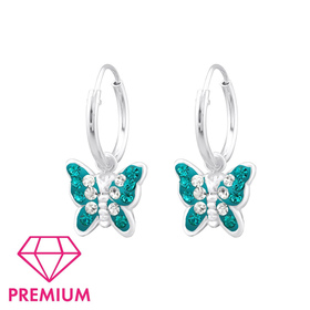 Schmetterling Kinder Creolen Ohrringe 925 Silber