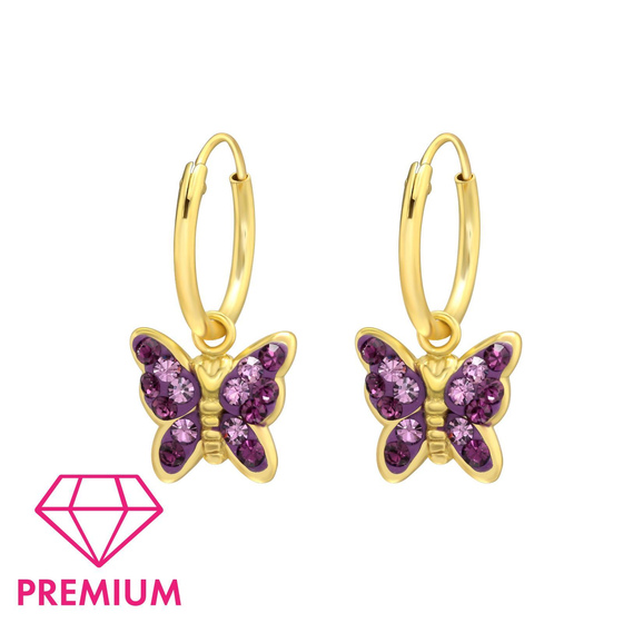 Schmetterling Kinder Creolen Ohrringe 925 Silber