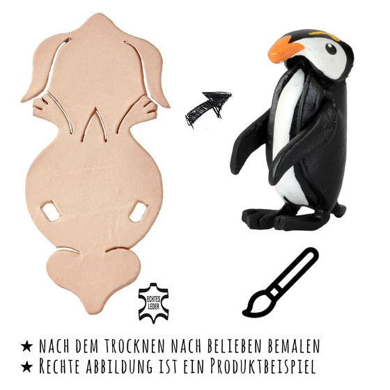 Pinguin DIY Figur aus Leder