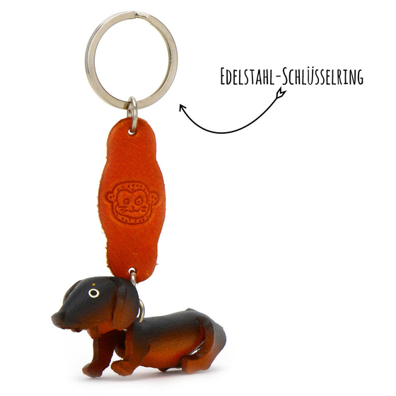Dackel Mix Schlsselanhnger aus Leder