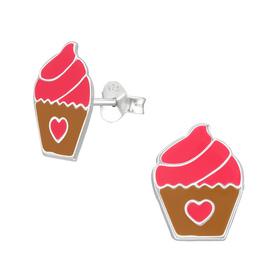 Cupcake Kinder Ohrringe 925 Silber