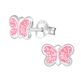 Schmetterling Kinder Ohrringe 925 Silber