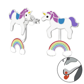 Einhorn Kinder Ohrringe 925 Silber