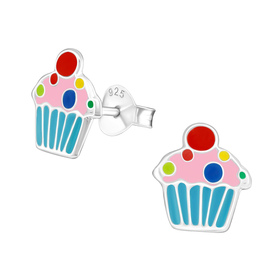 Cupcake Kinder Ohrringe 925 Silber