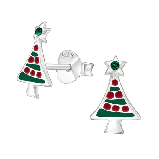 Weihnachtsbaum Kinder Ohrringe 925 Silber