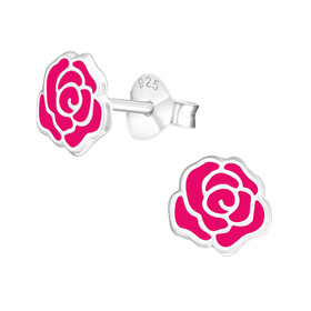 Rose Kinder Ohrringe 925 Silber
