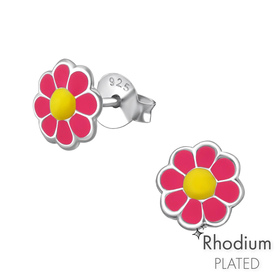 Blume Kinder Ohrringe 925 Silber