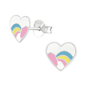 Herz Kinder Ohrringe 925 Silber
