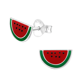 Wassermelonen Kinder Ohrringe 925 Silber