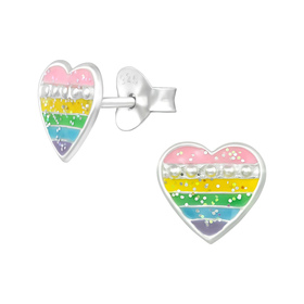 Herz Kinder Ohrringe 925 Silber