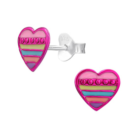 Herz Kinder Ohrringe 925 Silber