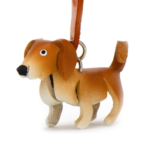 Auf dem Bild zu sehen ist ein Labrador Retriever Hund aus Leder als Schlsselanhnger Figur