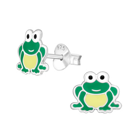 Frosch Kinder Ohrringe 925 Silber