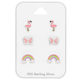 Flamingo, Schmetterling und Regenbogen Kinder Schmuckset...