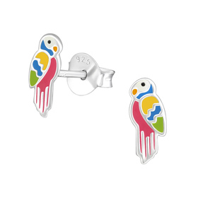 Papagei Kinder Ohrringe 925 Silber