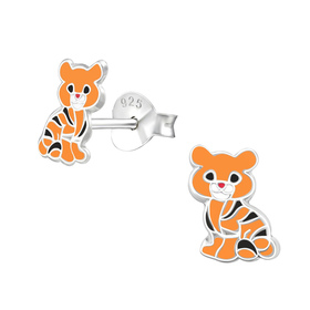 Tiger Kinder Ohrringe 925 Silber