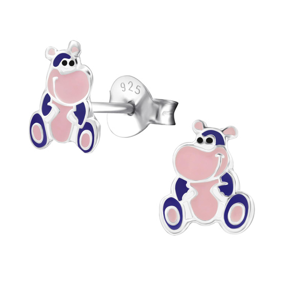 Nilpferd Kinder Ohrringe 925 Silber