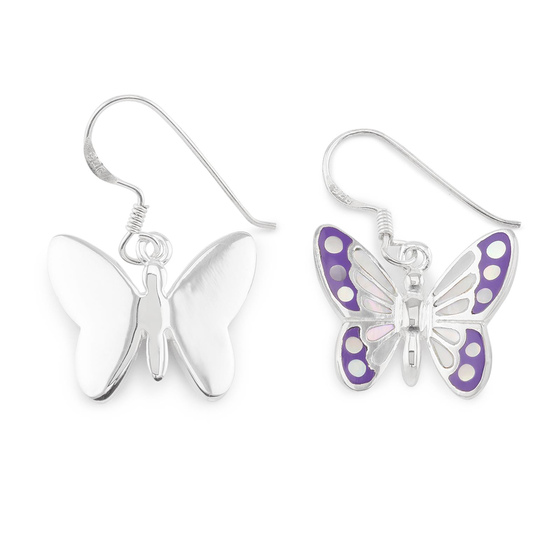 Das Bild mit Beschreibung zeigt Damen Ohrringe Schmetterling Ohrhnger aus 925 Sterling Silver echt Silber