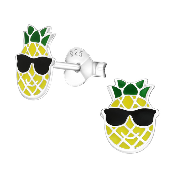 Ananas Kinder Ohrringe 925 Silber