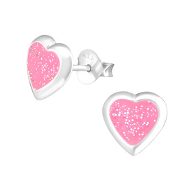 Herz Kinder Ohrringe 925 Silber
