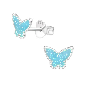 Schmetterling Kinder Ohrringe 925 Silber