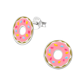 Donut Kinder Ohrringe 925 Silber