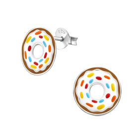 Donut Kinder Ohrringe 925 Silber