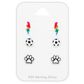 Blitz, Pfoten & Ball Kinder Schmuckset 925 Silber