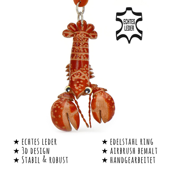 Das Bild mit Beschreibung zeigt ein Hummer aus Leder