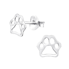 Pfotenabdruck Kinder Ohrringe 925 Silber