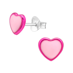 Herz Kinder Ohrringe 925 Silber
