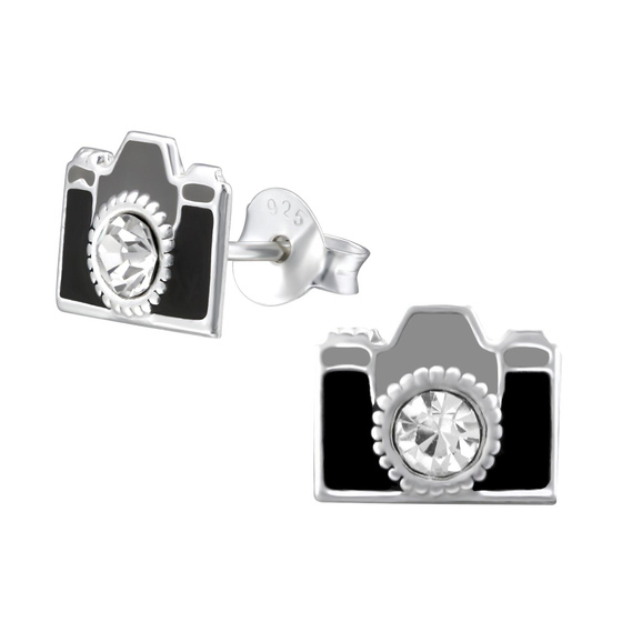 Kinderohrringe Kamera aus 925 Silber