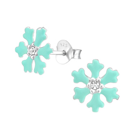 Schneeflocke Kinder Ohrringe 925 Silber