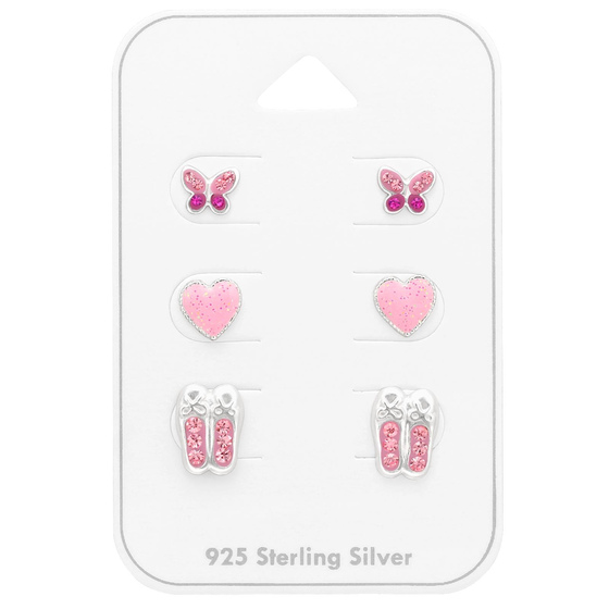 Rosa Kinder Schmuckset 925 Silber