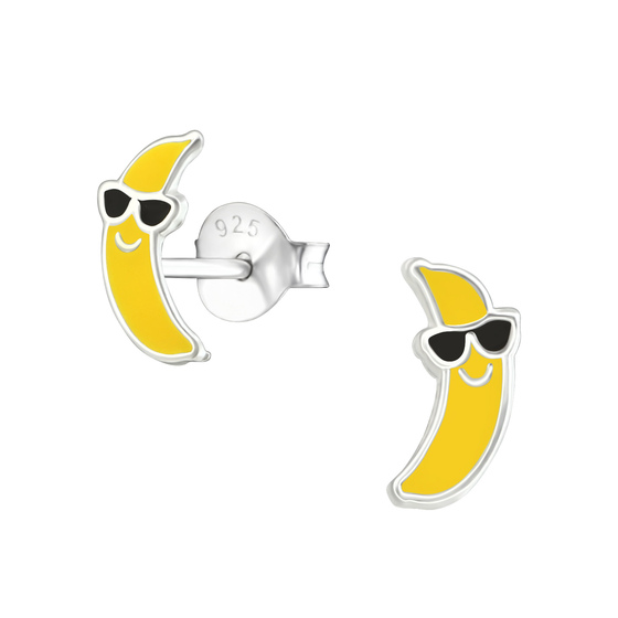 Banane Kinder Ohrringe 925 Silber