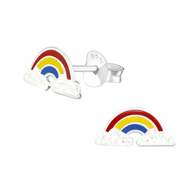 Regenbogen Kinder Ohrringe 925 Silber