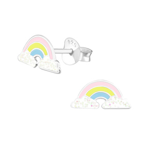 Regenbogen Kinder Ohrringe 925 Silber