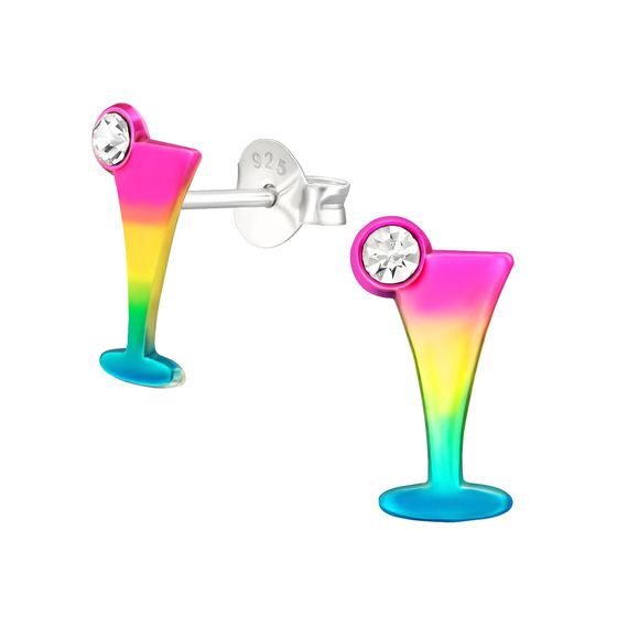 Cocktail-Glas Kinder Ohrringe 925 Silber