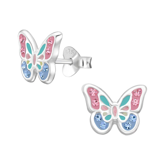 Schmetterling Kinder Ohrringe 925 Silber