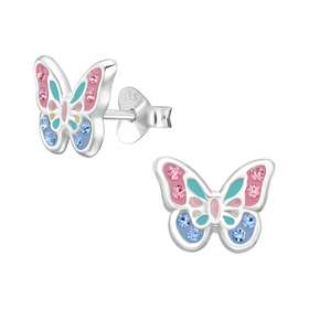 Schmetterling Kinder Ohrringe 925 Silber